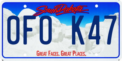 SD license plate 0FOK47