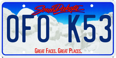 SD license plate 0FOK53