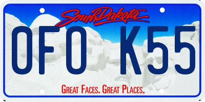 SD license plate 0FOK55