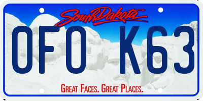 SD license plate 0FOK63