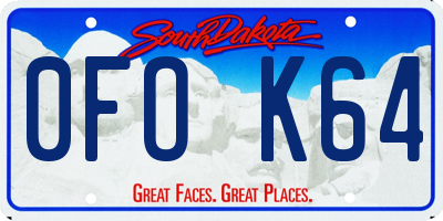 SD license plate 0FOK64