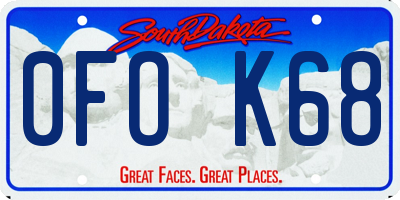 SD license plate 0FOK68