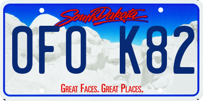 SD license plate 0FOK82
