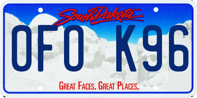 SD license plate 0FOK96