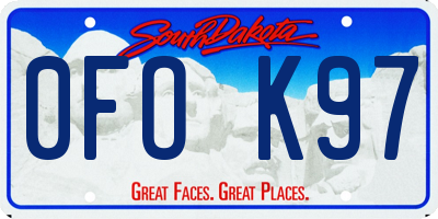 SD license plate 0FOK97