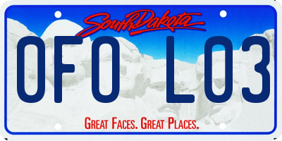 SD license plate 0FOL03