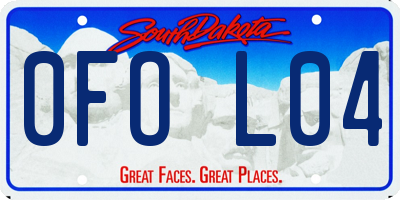 SD license plate 0FOL04