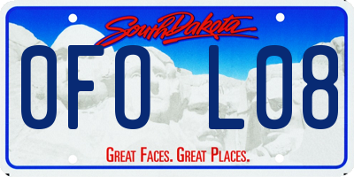 SD license plate 0FOL08