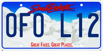 SD license plate 0FOL12