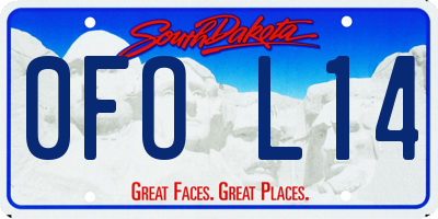 SD license plate 0FOL14