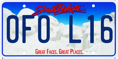 SD license plate 0FOL16