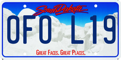 SD license plate 0FOL19