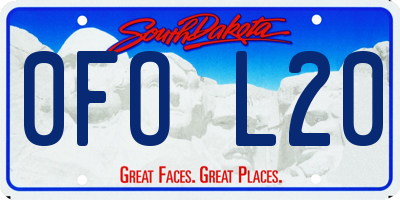 SD license plate 0FOL20