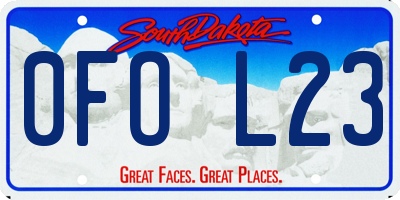 SD license plate 0FOL23