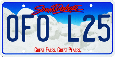 SD license plate 0FOL25