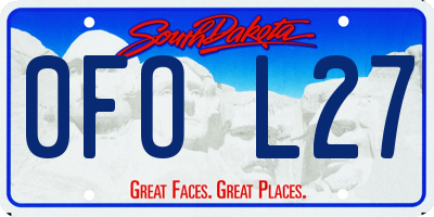 SD license plate 0FOL27