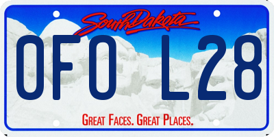 SD license plate 0FOL28