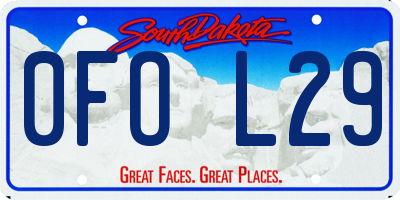 SD license plate 0FOL29