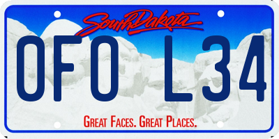 SD license plate 0FOL34