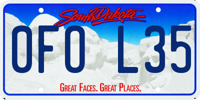 SD license plate 0FOL35