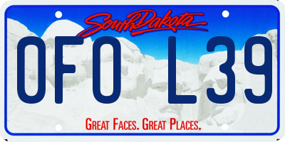 SD license plate 0FOL39