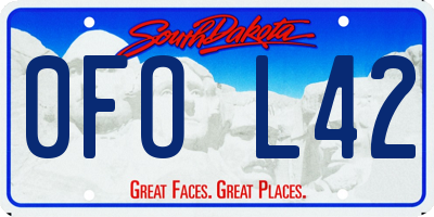 SD license plate 0FOL42