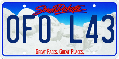 SD license plate 0FOL43