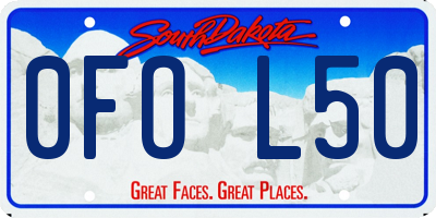 SD license plate 0FOL50