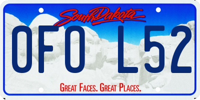 SD license plate 0FOL52