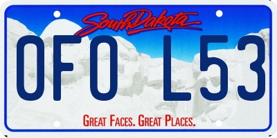 SD license plate 0FOL53