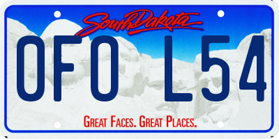 SD license plate 0FOL54