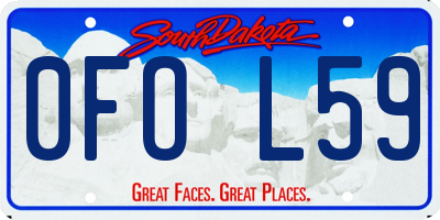 SD license plate 0FOL59