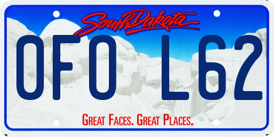 SD license plate 0FOL62