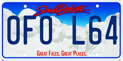 SD license plate 0FOL64
