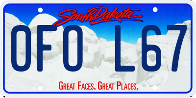 SD license plate 0FOL67