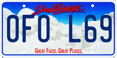 SD license plate 0FOL69