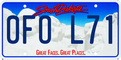 SD license plate 0FOL71