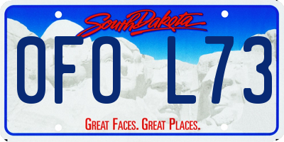 SD license plate 0FOL73