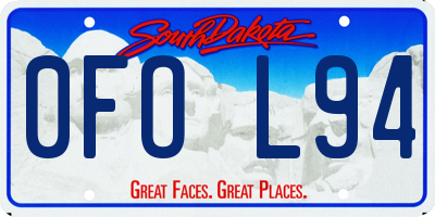 SD license plate 0FOL94