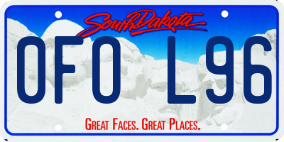 SD license plate 0FOL96