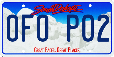 SD license plate 0FOP02