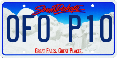 SD license plate 0FOP10