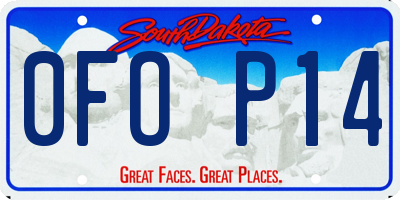 SD license plate 0FOP14