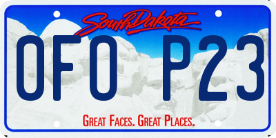 SD license plate 0FOP23