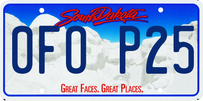 SD license plate 0FOP25