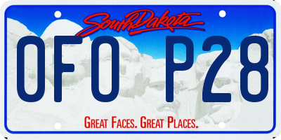 SD license plate 0FOP28
