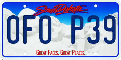 SD license plate 0FOP39