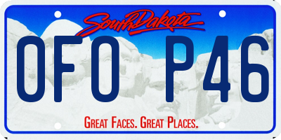 SD license plate 0FOP46