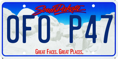 SD license plate 0FOP47