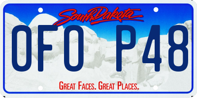 SD license plate 0FOP48